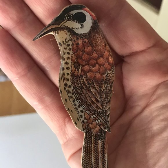 Bird Pin Brooch Handmade vintage bird watcherNew - Picture 4 of 7